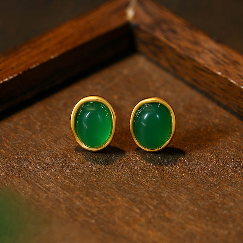 Wedding Yes - Groene natuurlijke jade oorbellen talismannen luxe
