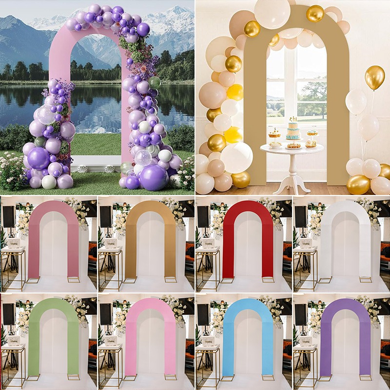 Wedding Support - Hoge elasticiteit U-vormige boog achtergrondhoes voor