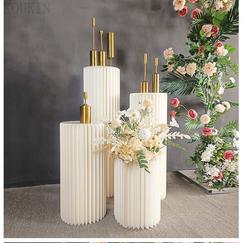 Wedding Support - Feestronde voetstukstandaarden voor dessertweergave Romeinse kolomvazen