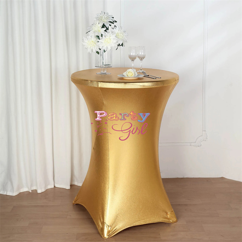 Wedding Qq - Hot Koop Metallic Spandex Tafelkleed Cocktail