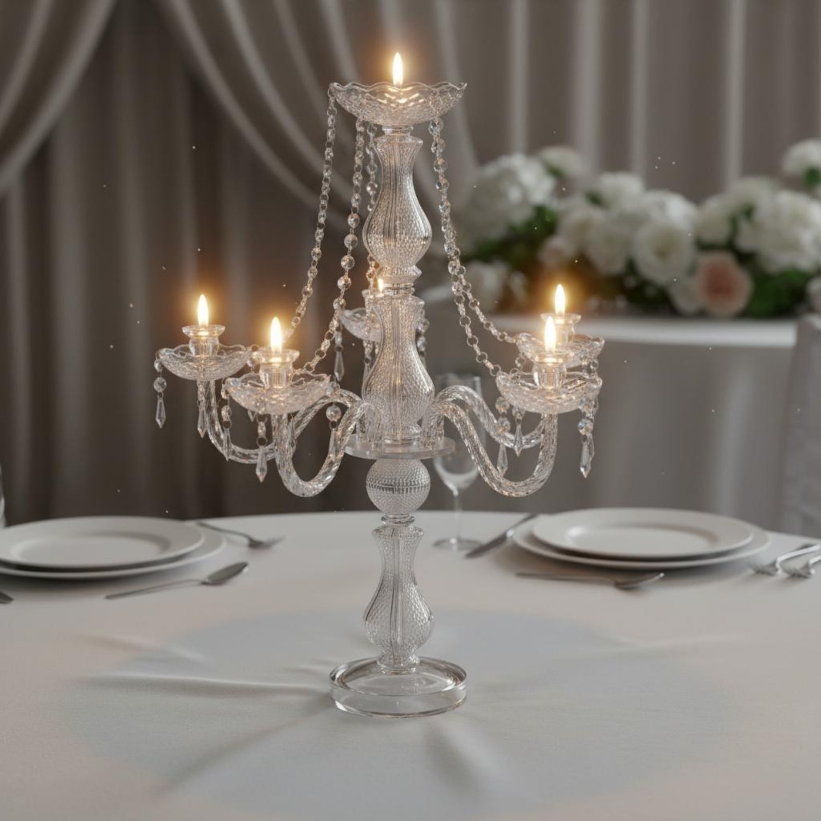 Wedding Decoration Supply - Kristallen kandelaar, elegante bruiloftskandelaar, kristallen kaarsenhouder,