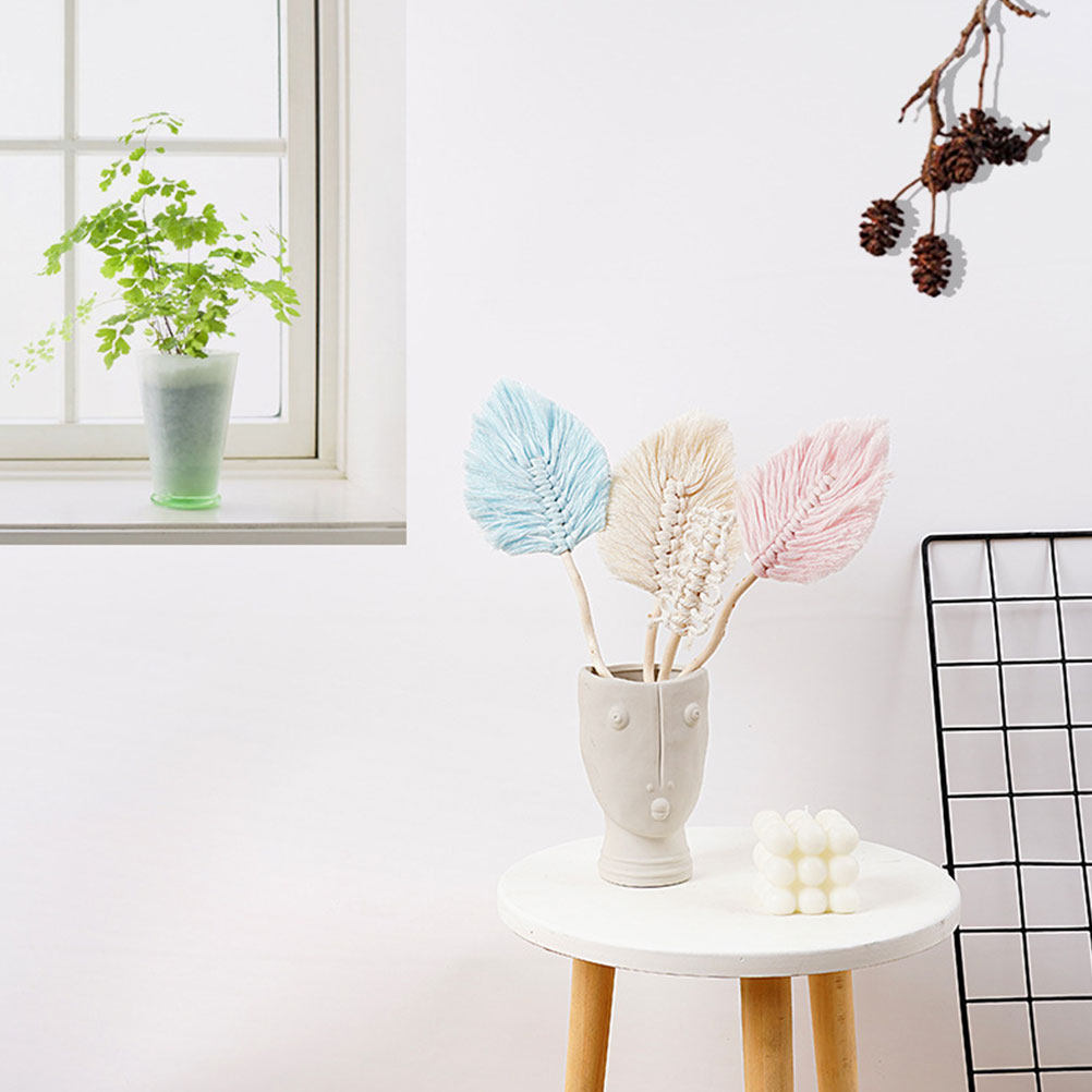 Wedding Decoration Supply - 4 stuks katoenen touw, bladvormige wanddecoratie,