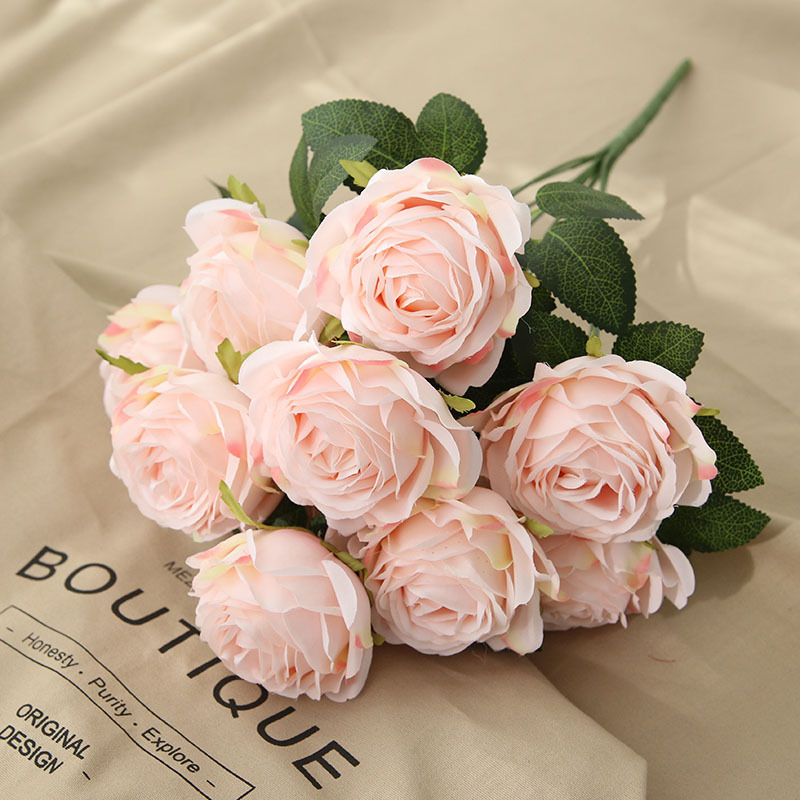 Supply Wedding Venue - 10-koppige 9-kleurige gelaagde kunstrozen, premium bruiloft