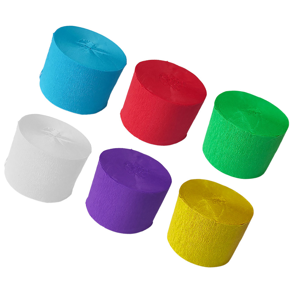 Wedding Decoration Supply - 6 rollen crêpepapier, meerkleurig, voor kinderprojecten,