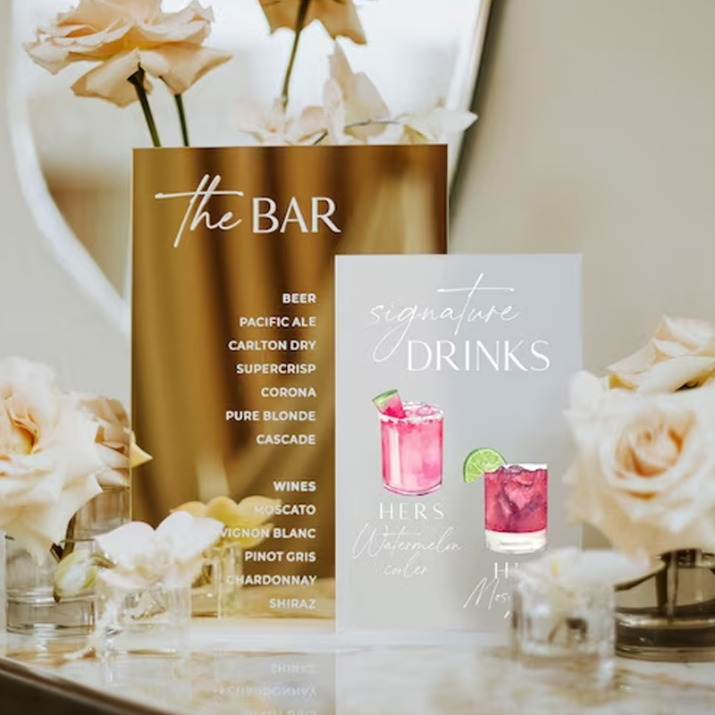 Table Number Gold - Kenmerkende Drankbord, Drankjes Voor Hem En