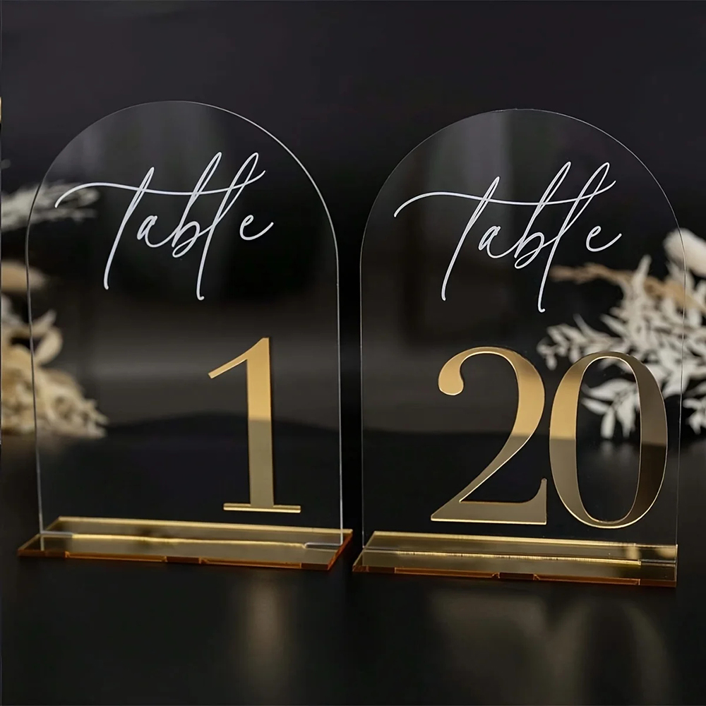 Aangepaste 1 en 10 stuks helde - Table Number Gold recensie en prijs