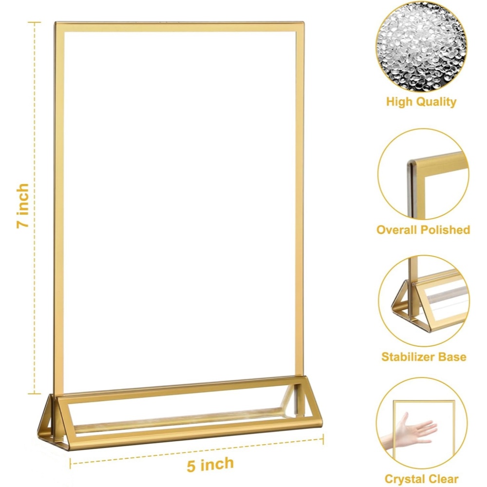 6Pack 5x7 heldere acryl bordho - Table Number Gold recensie en prijs