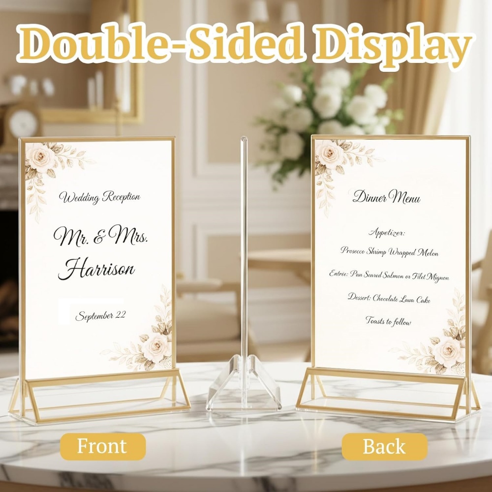 6Pack 5x7 heldere acryl bordho - Table Number Gold recensie en prijs