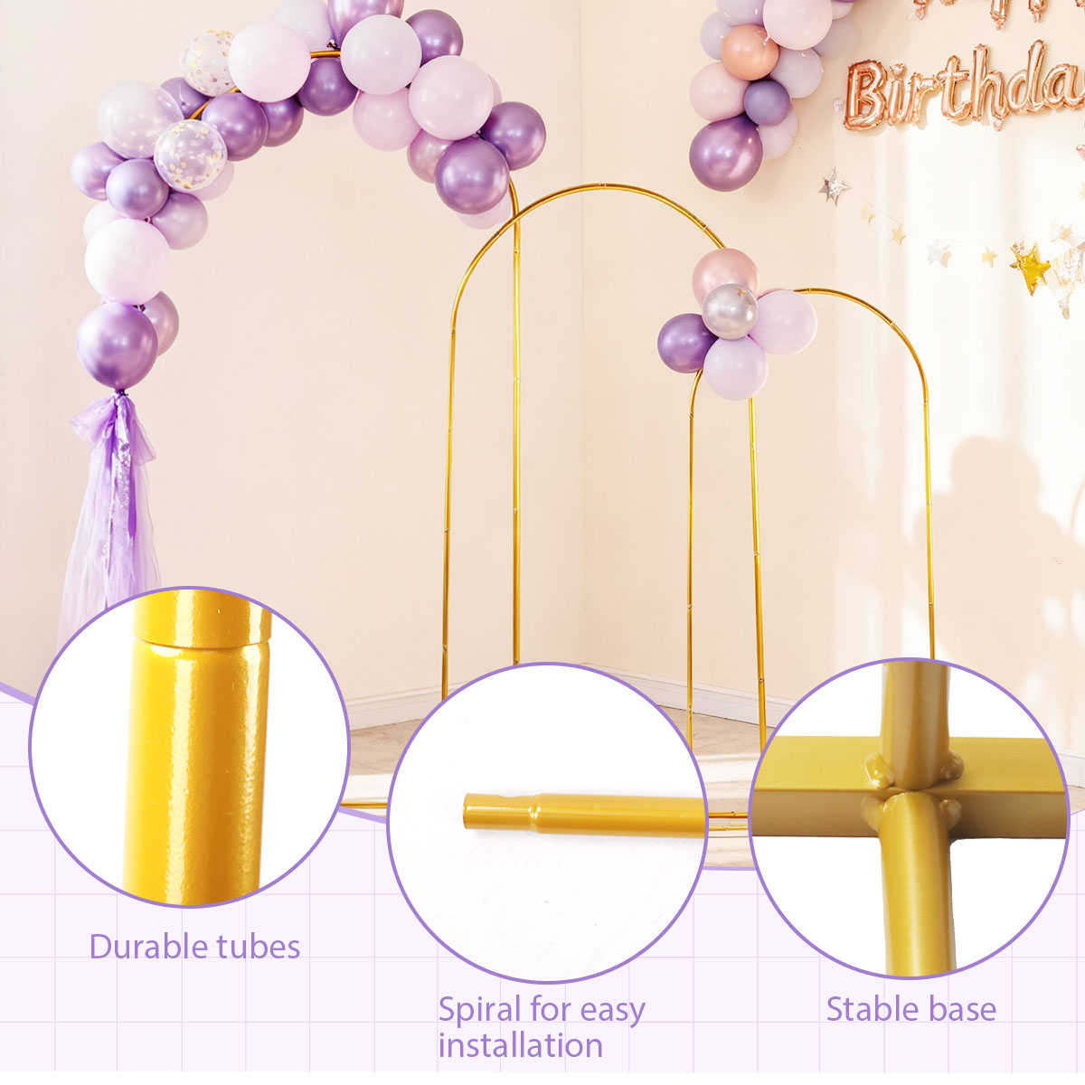 3-pack gouden metalen boogkits - Wedding Support recensie en prijs